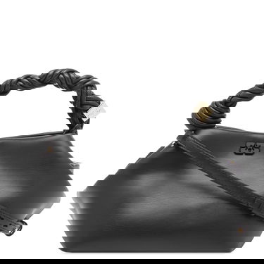 Handväska GANNI Braided Handle Leather Shoulder Bag Svart | A5241-099, 0