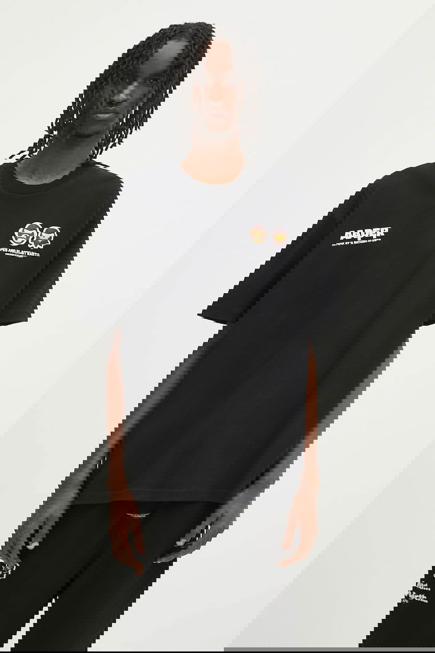 T-shirt AAPE by A Bathing Ape AAPE By A Bathing Ape Basic Aaper Graphic T-Shirt Svart | AAPTEM1675XXO, 0