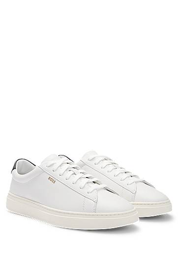 Kläder och accessoarer BOSS BOSS Polished Leather with Logo Details Vit | 50536480