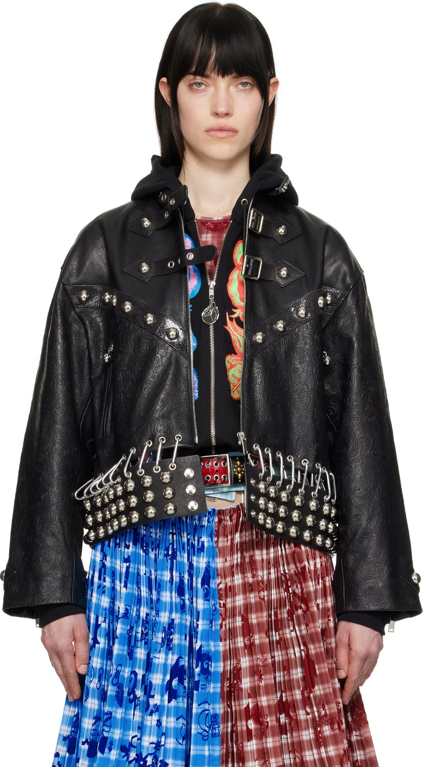 Jacka Chopova Lowena Chopova Lowena Studded Cropped Leather Jacket Svart | 5301