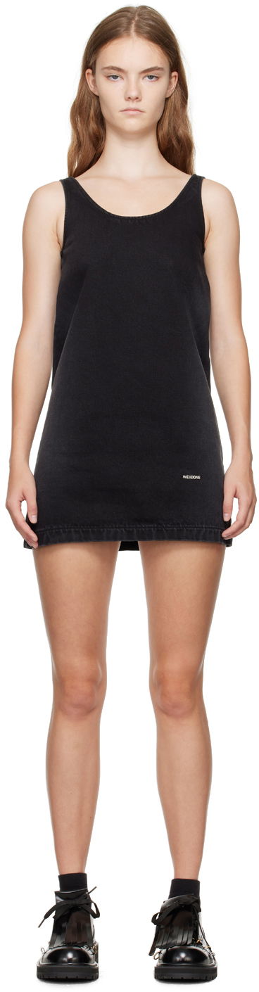Klä We11done We11done Faded Denim Minidress Svart | WD-DO2-24-358-W-BK