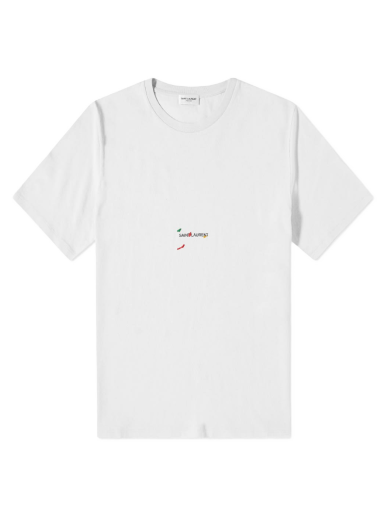 T-shirt Saint Laurent Rive Gauche Tee Vit | 686186Y36QP-8520