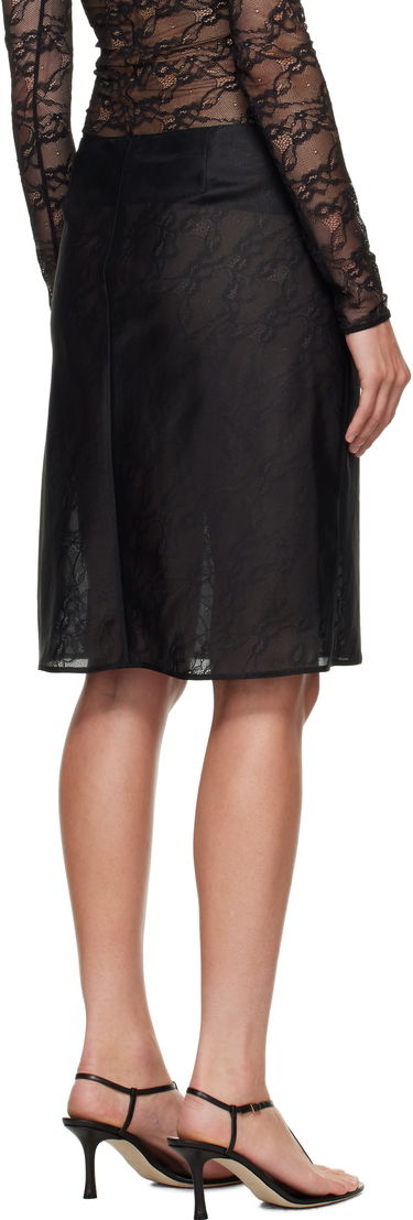 Kjol Courrèges Courrèges Zipped Lace Midi Skirt Svart | 325CJU306PA0135, 2