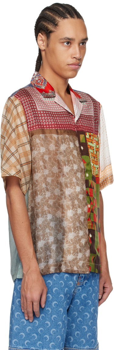 Skjorta Marine Serre Marine Serre Regenerated Silk Patchwork Bowling Shirt Flerfärgad | USI025A UWOV0028, 1