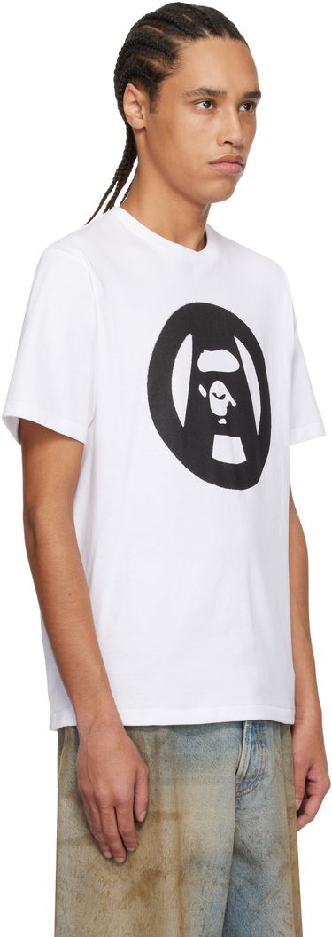T-shirt BAPE A Bathing Ape Stencil Circle Ape Face T-Shirt Vit | 001TEL301053M, 1