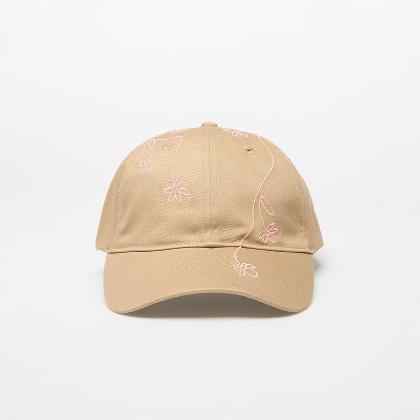 Keps Footshop Embroidered Flower Baseball Cap Beige | FTSHP_397_02