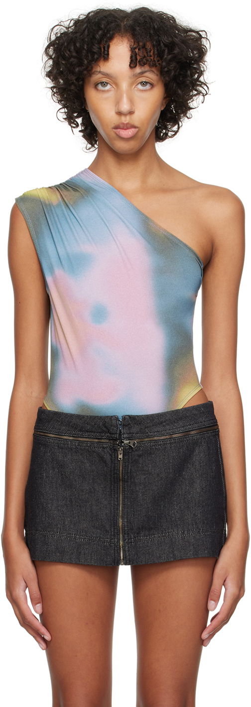 Kropp Miaou Miaou One Shoulder Jersey Bodysuit Flerfärgad | 6005VC2COS