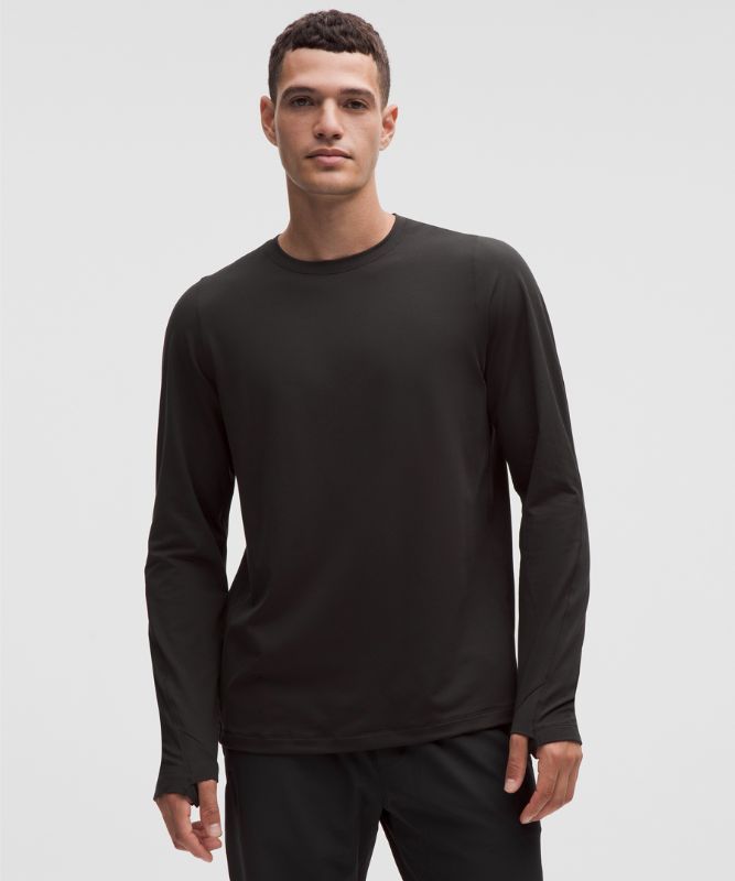 T-shirt lululemon Rulu Crew Neck Long Sleeve Shirt Svart | prod20000531, 0