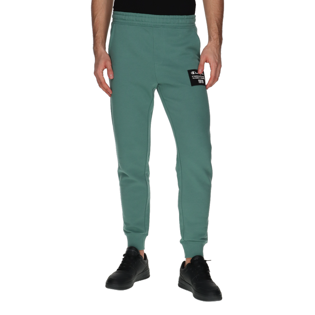 Träningsbyxor Champion Raw Logo Patch Cuffed Joggers Grön | 220522-GS501, 0