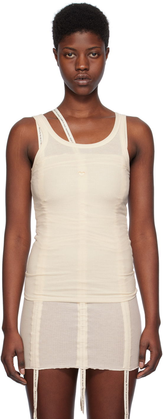Linne Baserange Slim Heart Tank Top Beige | TOHT-RB-SP24