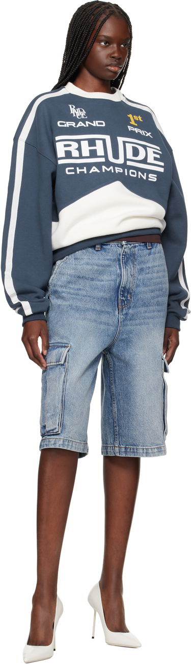 Shorts Rhude Rhude Baggy Denim Cargo Shorts Blå | RHPS25SH05012, 3