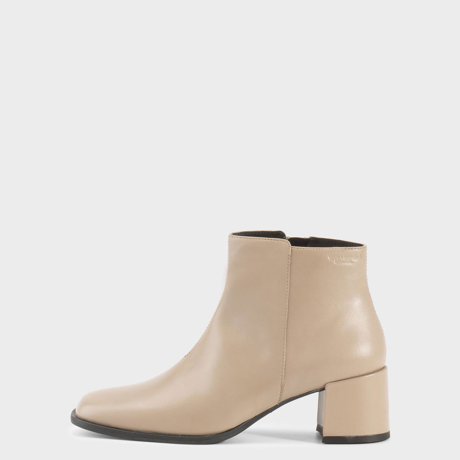 Sneakers och skor Vagabond Stina Leather Ankle Boots with Block Heel Beige | 5609-001-08, 0