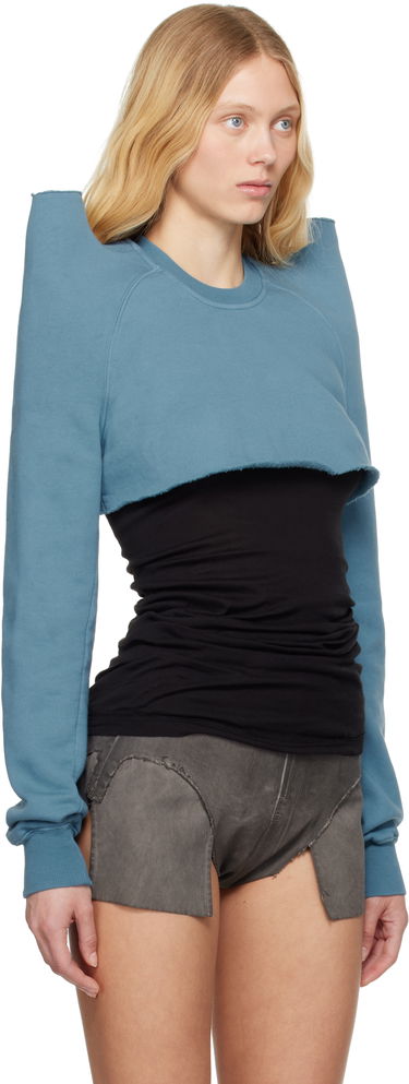 Sweater Rick Owens Rick Owens DRKSHDW Hollywood Cropped Sweatshirt Blå | DS01E3213 F, 1
