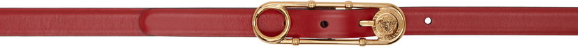 Bälten Versace Versace Safety Pin Leather Belt Röd | 1004792_DV3T_1RB3V
