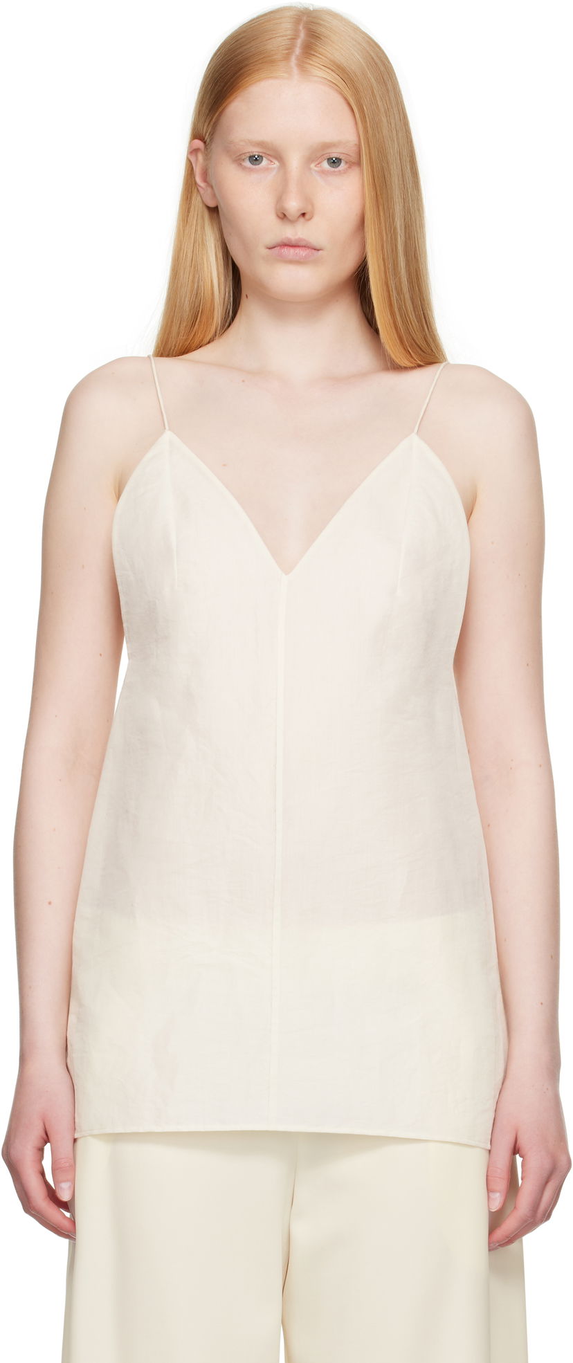 Linne Khaite Khaite Talsie Linen Cami Top Vit | 2396385