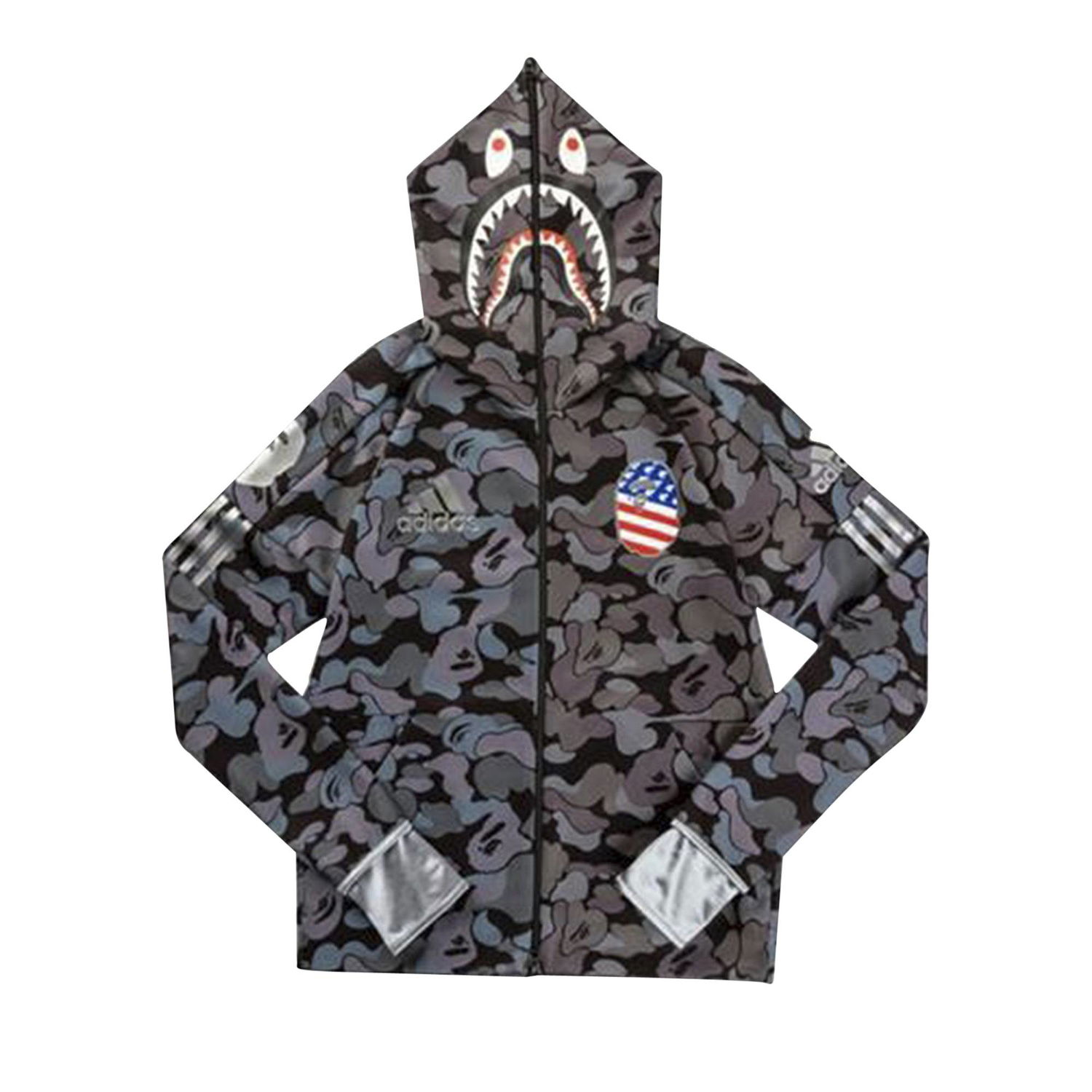 Sweatshirt BAPE x adidas SB Shark Hoodie Svart | EA2091, 1