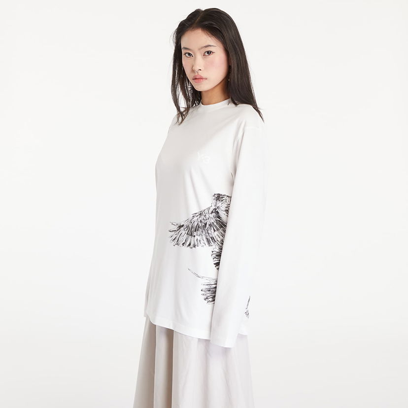 T-shirt Y-3 Graphic Long Sleeve Tee UNISEX Core White Vit | IX0404