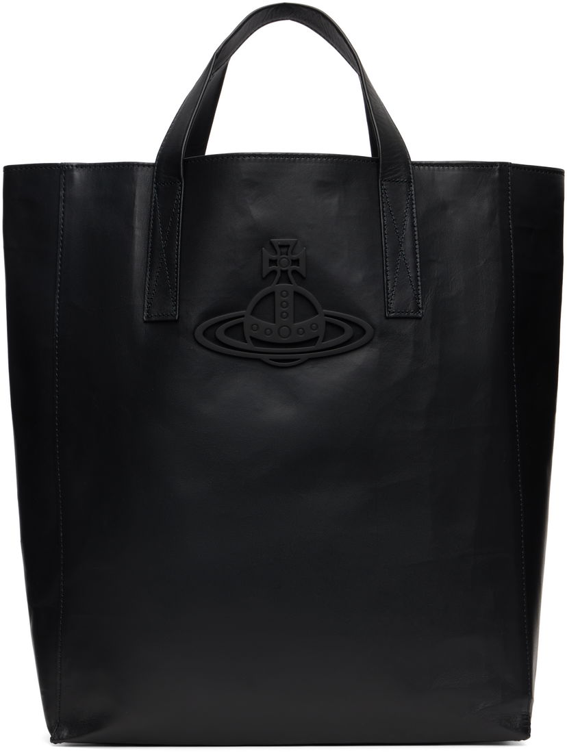 Tygpåse Vivienne Westwood Vivienne Westwood Sarah Medium Leather Tote Svart | 4D02000BU-L00AN-