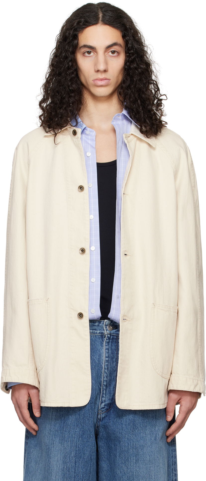 Jacka Maison Margiela Maison Margiela Sports Denim Jacket Beige | S50AM0635 M30023
