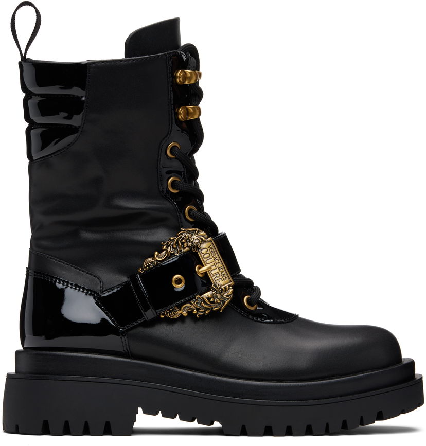 Sneakers och skor Versace Versace Jeans Couture Pin-Buckle Boots Svart | E79VA3S67_E71570