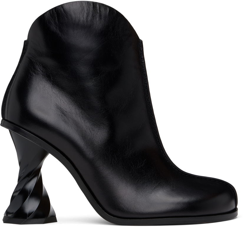 Kläder JW Anderson JW Anderson Twisted Heel Ankle Boots Svart | ANW43211A