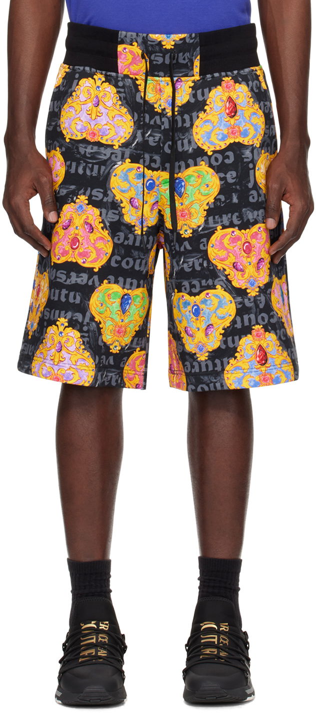 Shorts Versace Couture Black & Gold Heart Couture Shorts Flerfärgad | E76GAD3B0_EFS149