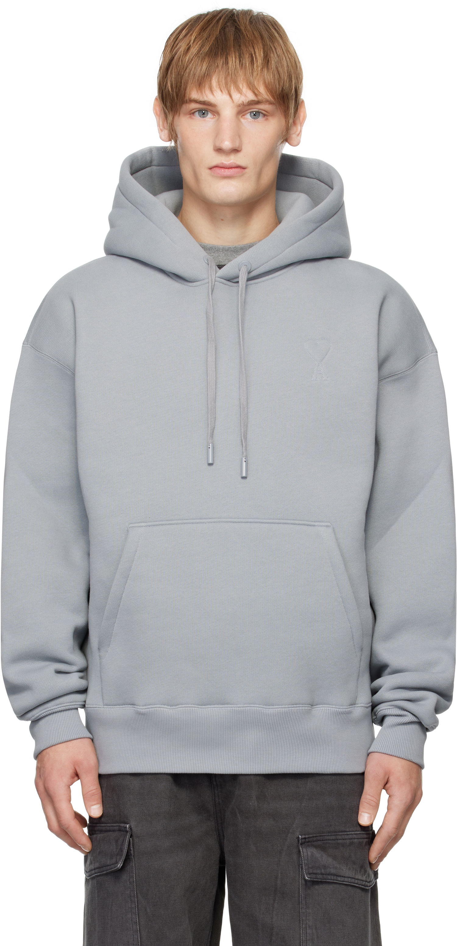 Sweatshirt AMI De Coeur Hoodie Grå | USW427.749, 0