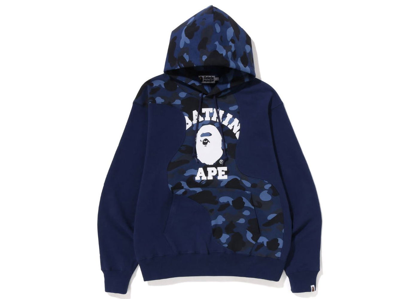Sweatshirt BAPE Color Camo College Cutting Relaxed Fit Hoodie Mörkblå | 1J30-114-007, 0