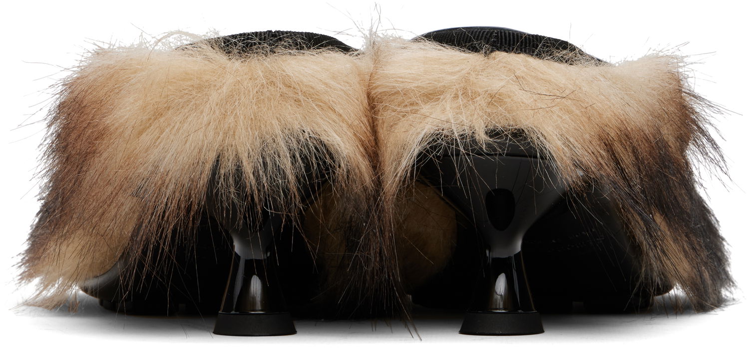 Skovård Simone Rocha Simone Rocha Faux Fur Grip Mule Heels Brun | HBG1 1255, 1
