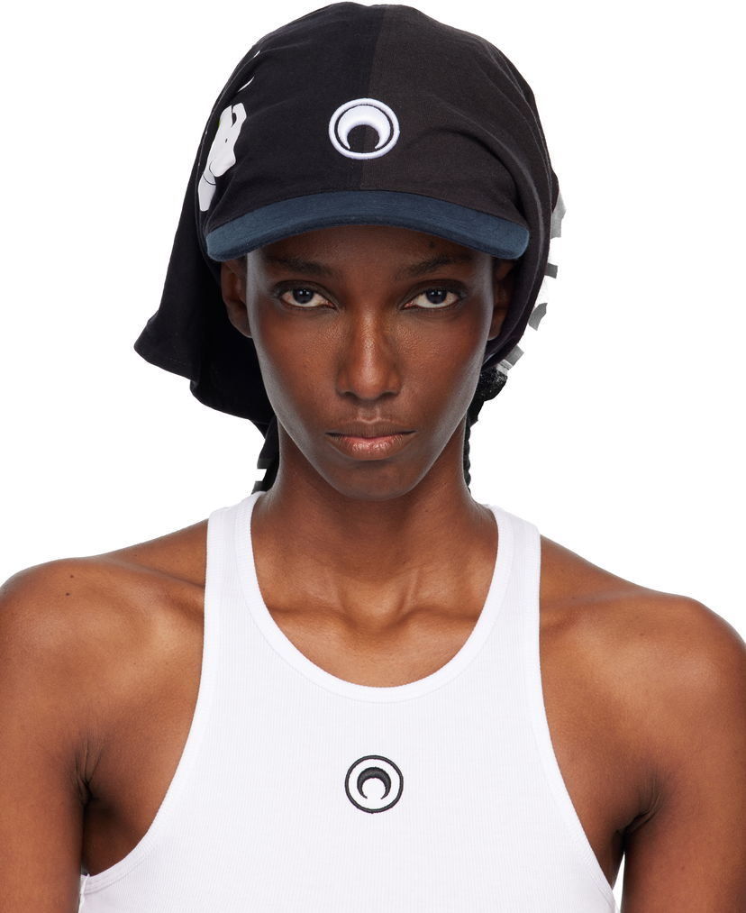 Keps Marine Serre Regenerated Graphic T-shirts Veiled Cap Svart | UHG029AUJER0003