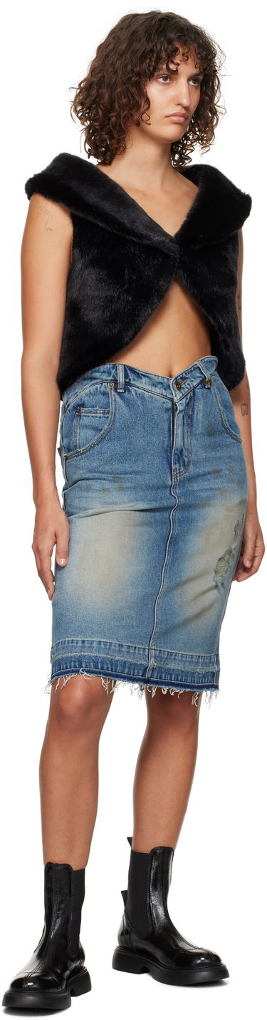 Kjol We11done We11done Heart Denim Midi Skirt Blå | WD-DS3-24-333-W-BL, 3