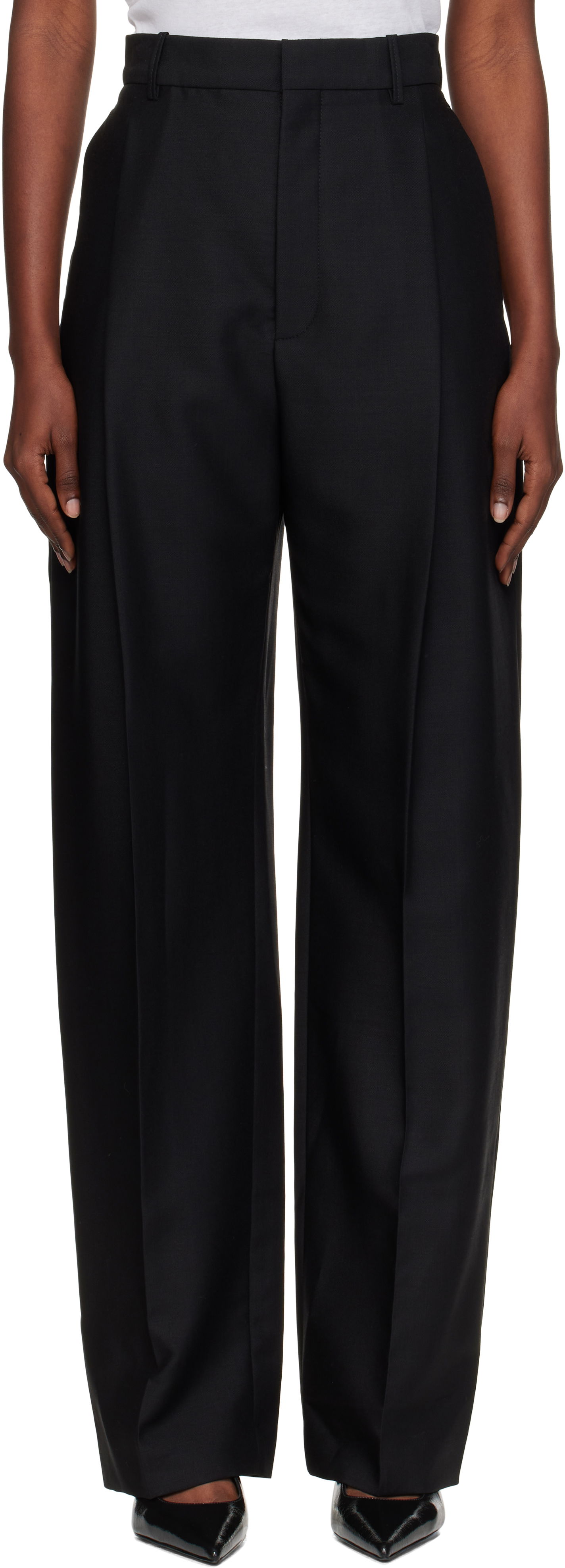 Byxor WARDROBE.NYC WARDROBE.NYC Mid Rise Trousers Svart | W2227R20WE, 0