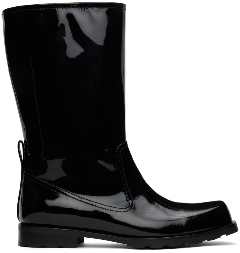 Kläder We11done We11done Enamel Combat Boots Svart | WD-AO3-22-453-M-BK