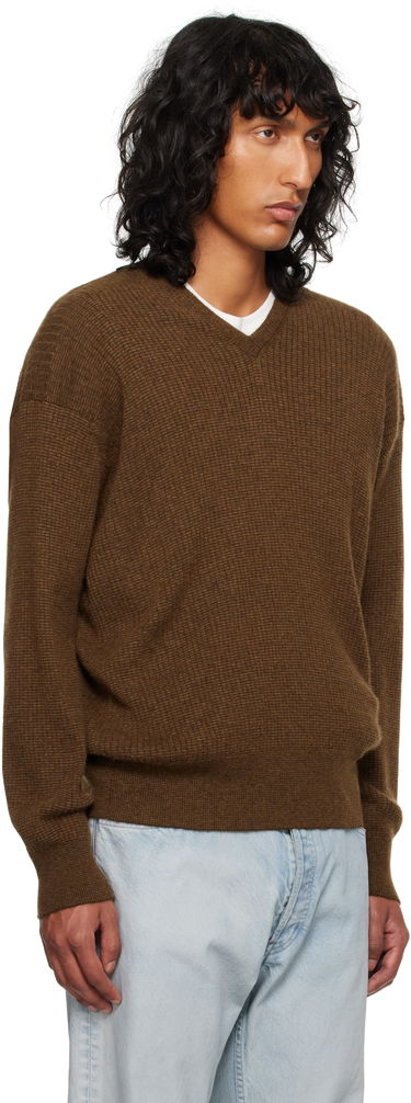 Sweater The Row Knitted V-Neck Sweater Brun | 830-Y363, 1
