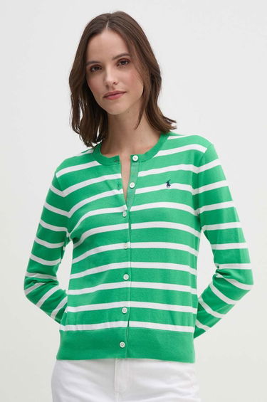 Sweater Polo by Ralph Lauren Striped Lightweight Cardigan Grön | 211891885, 0