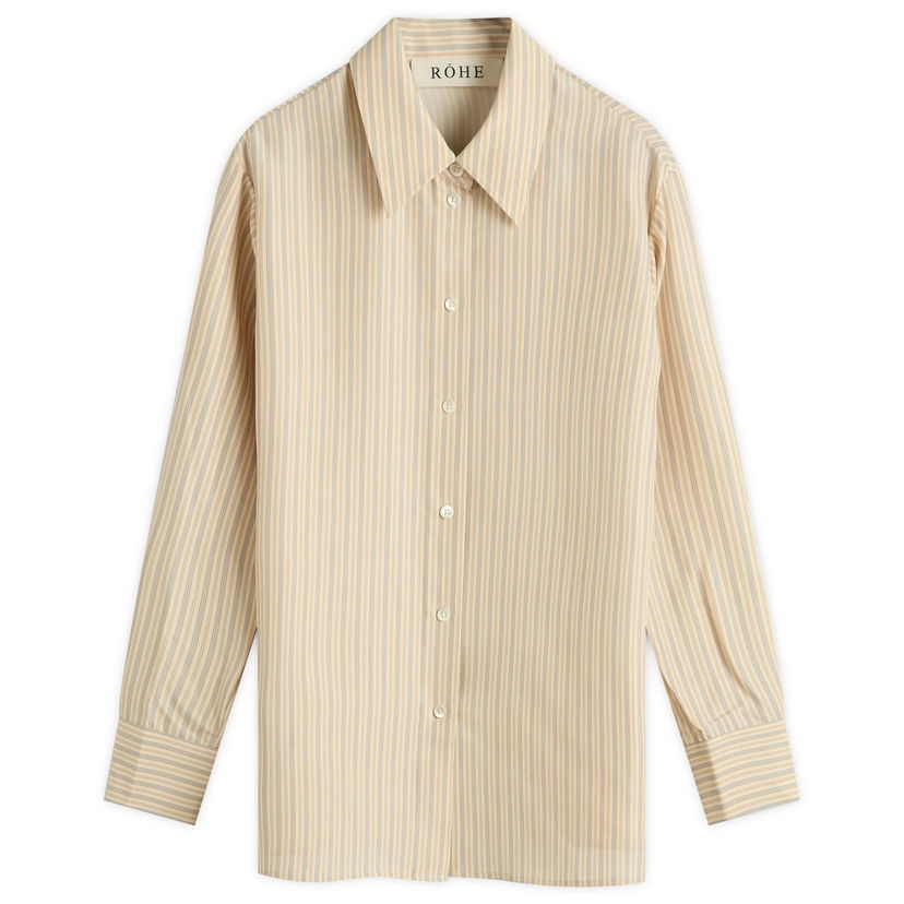 Skjorta Róhe Silk Striped Shirt Beige | 416-19-225