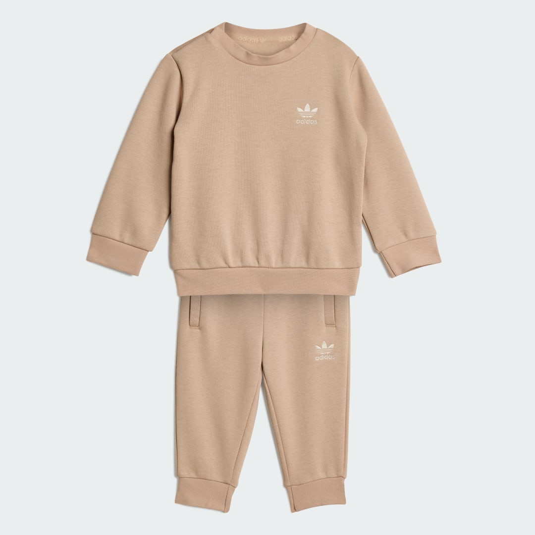 Träningsoverall adidas Performance Crewneck Sweatshirt and Pants Set Beige | KV1743, 0