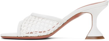 Skovård Amina Muaddi Amina Muaddi Lupita Net 70 Heeled Sandals Vit | LUPITA NET 70, 2