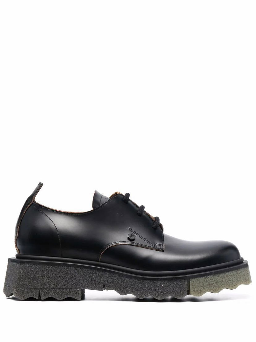 Sneakers och skor Off-White Leather Lace-Up Shoes Svart | OMIF013S22LEA0011063