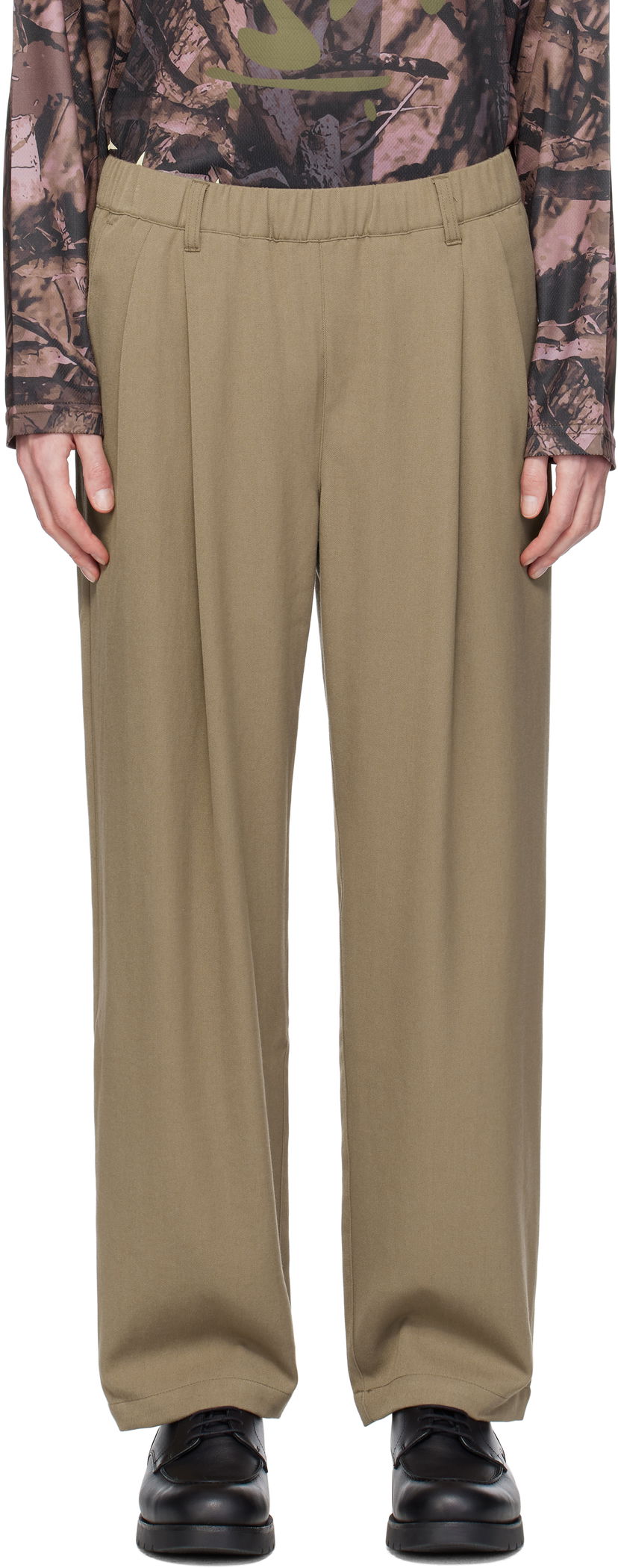 Byxor Dime Dime Pleated Twill Trousers Beige | DIMESP2514CAM
