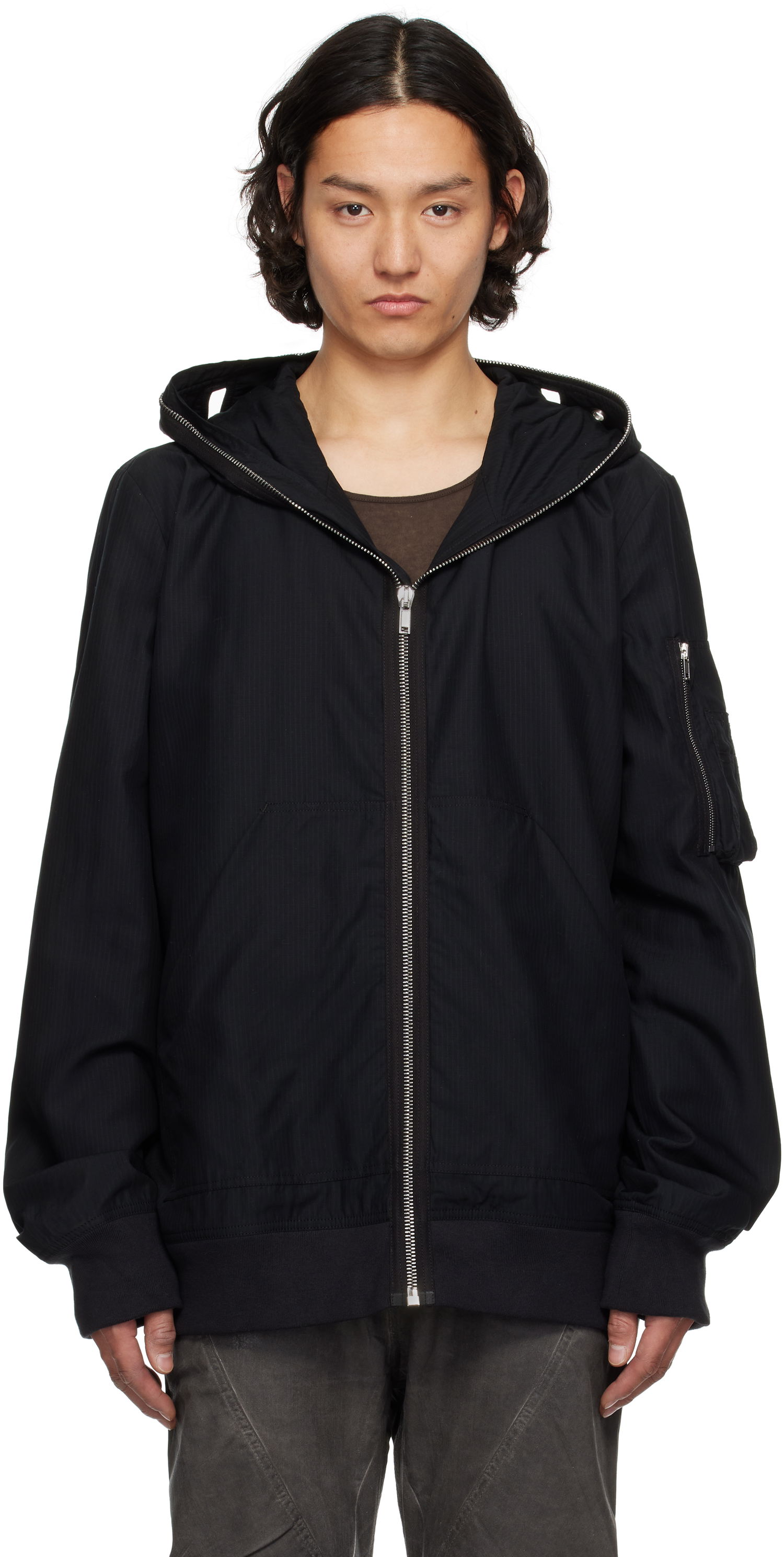 Sweatshirt Rick Owens Rick Owens DRKSHDW Hollywood Flight Bomber Jacket Svart | DU01E3772 NR, 0