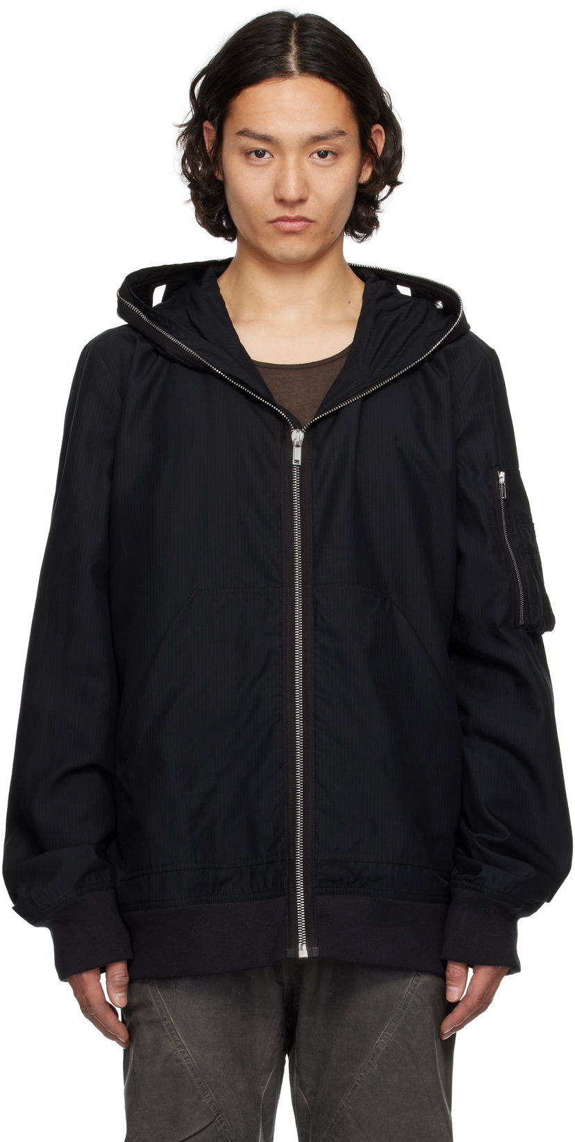 Sweatshirt Rick Owens Rick Owens DRKSHDW Hollywood Flight Bomber Jacket Svart | DU01E3772 NR