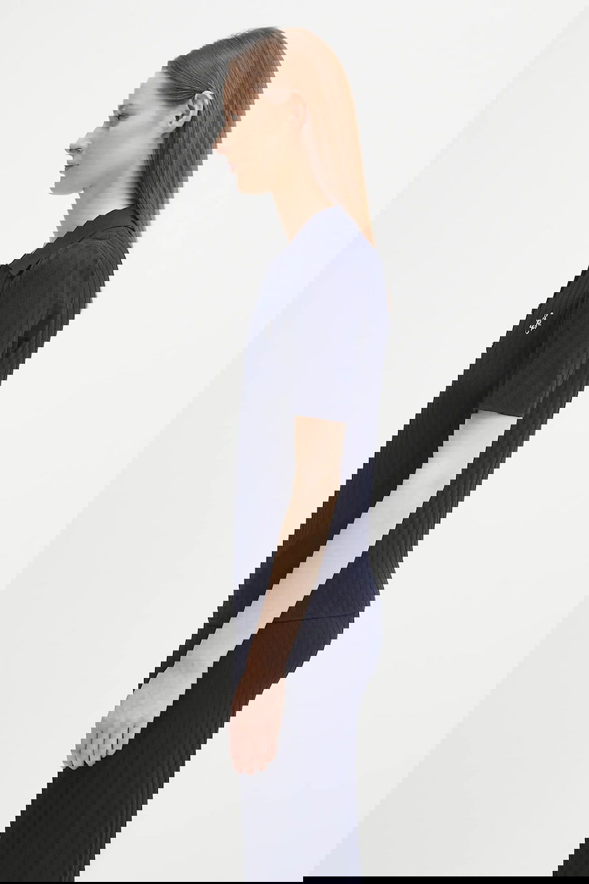 Polotröja Sporty & Rich Sporty & Rich SRC Ribbed Polo Shirt Mörkblå | WS069620305BL106, 1