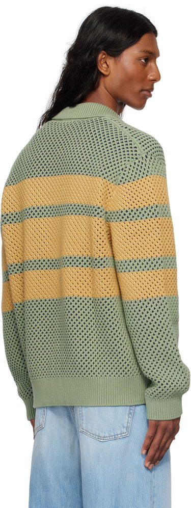 Jacka MAISON KITSUNÉ Maison Kitsuné Striped Mesh Blouson Jacket Grön | OM02136KT1125, 2