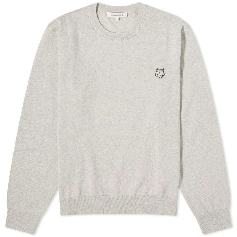 Sweater MAISON KITSUNÉ Patch Crew Jumper Grå | MM00815KT1036-H120
