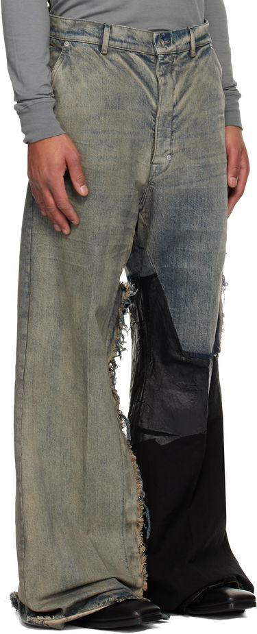 Jeans Rick Owens Concordians Joris Distressed Patchwork Wide-Leg Jeans Flerfärgad | RR02E1308 DWG769, 1