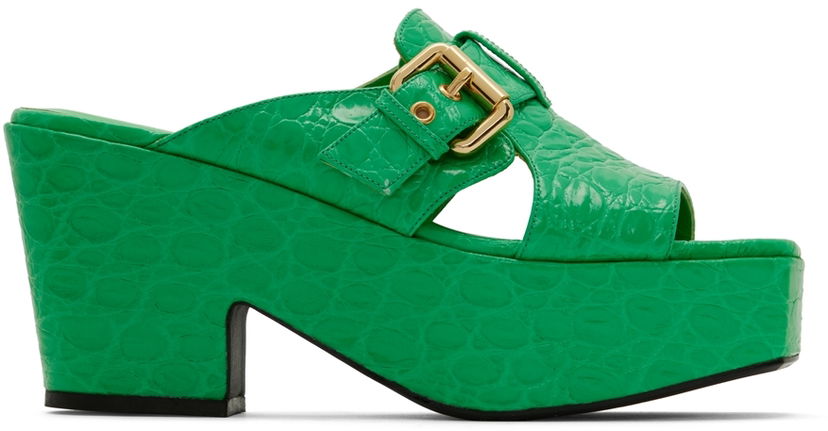 Tillbehör BY FAR BY FAR Lenka Heeled Sandals Grön | 22SSLNKSPGCCE
