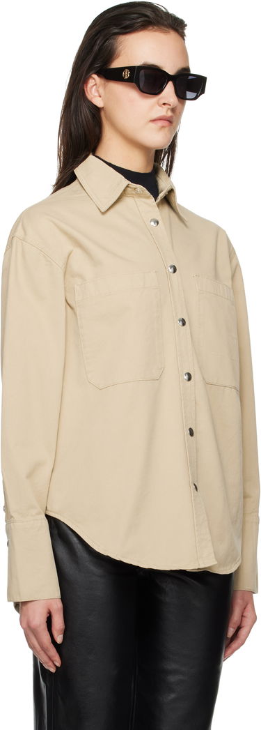 Skjorta Anine Bing Dante Relaxed-Fit Long Sleeve Shirt Beige | A-07-10546-OMA10, 1