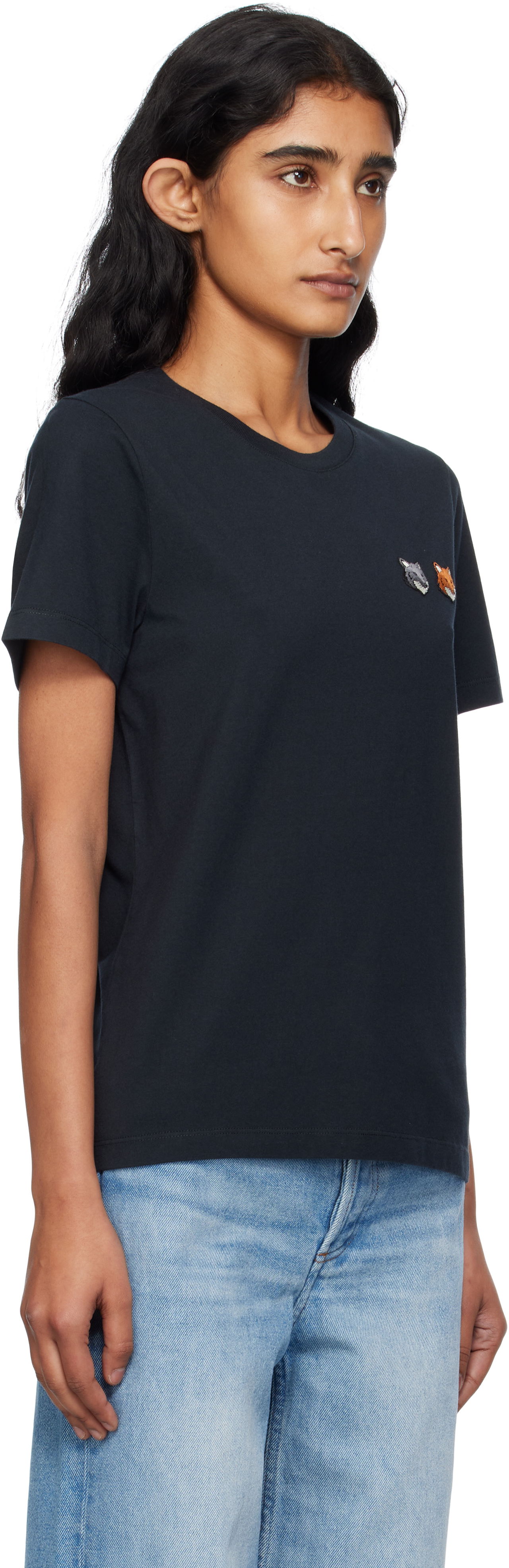 T-shirt MAISON KITSUNÉ Maison Kitsuné Double Fox Head T-Shirt Svart | OW011CFKJ0008, 1