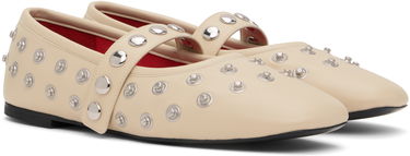 Sneakers och skor Stella McCartney Stella McCartney Ryder Popper-Studded Ballerina Flats Beige | 810473W1G90, 3